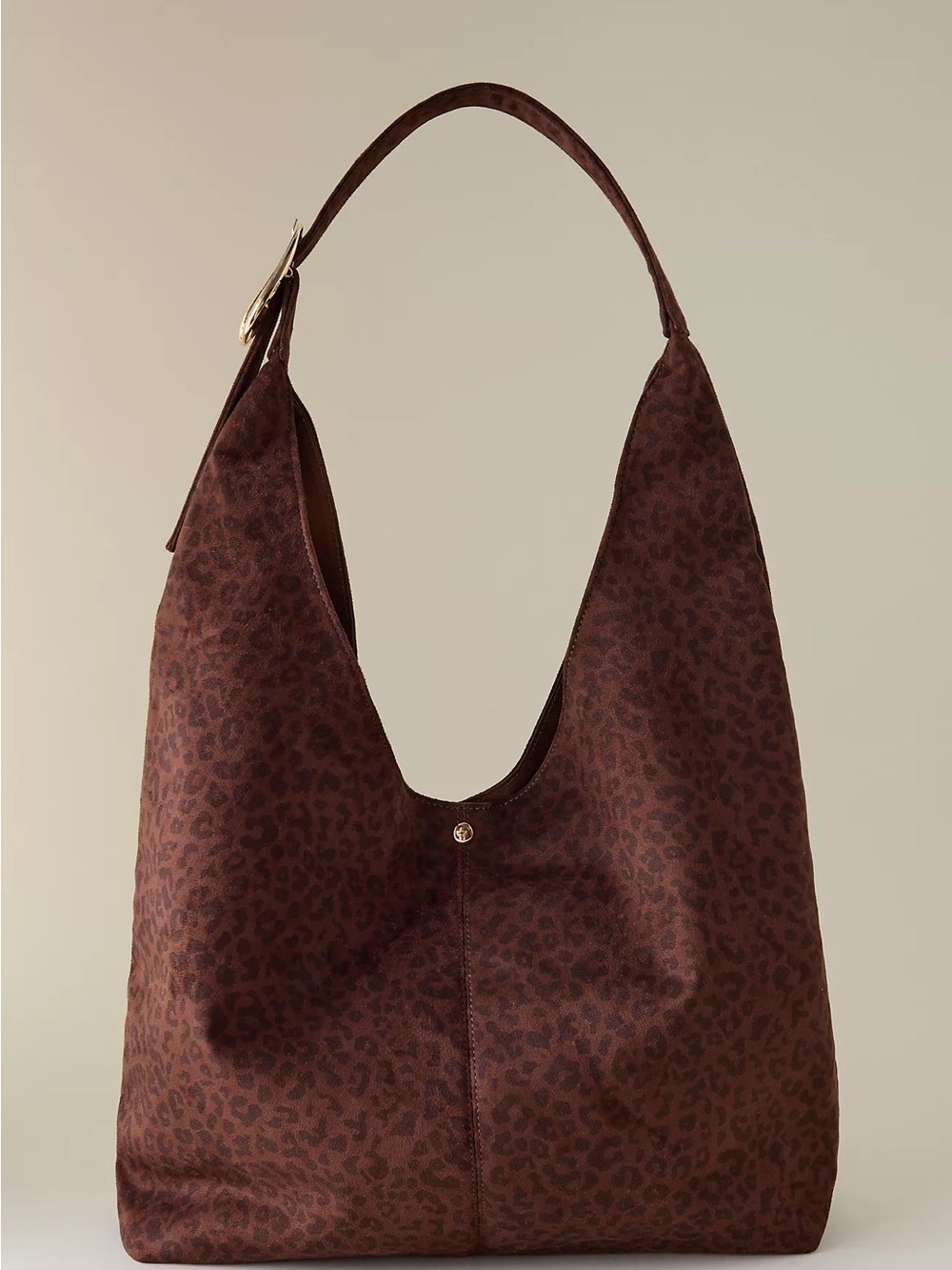 Anthropologie The Love Knot Slouchy Tote Bag Rare Leopard Print Gold Hardware